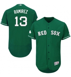 Men's Majestic Boston Red Sox #13 Hanley Ramirez Green Celtic Flexbase Authentic Collection MLB Jersey