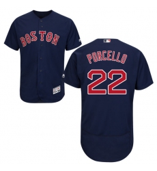 Men's Majestic Boston Red Sox #22 Rick Porcello Navy Blue Alternate Flex Base Authentic Collection MLB Jersey