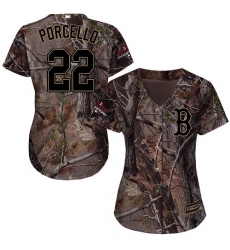 Women's Majestic Boston Red Sox #22 Rick Porcello Authentic Camo Realtree Collection Flex Base 2018 World Series Champions MLB Jersey