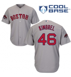 Youth Majestic Boston Red Sox #46 Craig Kimbrel Authentic Grey Road Cool Base 2018 World Series Champions MLB Jersey