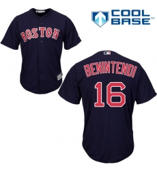 Youth Majestic Boston Red Sox #16 Andrew Benintendi Authentic Navy Blue Alternate Road Cool Base MLB Jersey