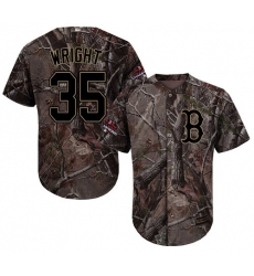 Men's Majestic Boston Red Sox #35 Steven Wright Authentic Camo Realtree Collection Flex Base 2018 World Series Champions MLB Jersey