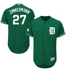 Men's Majestic Detroit Tigers #27 Jordan Zimmermann Green Celtic Flexbase Authentic Collection MLB Jersey