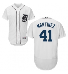 Men's Majestic Detroit Tigers #41 Victor Martinez White Home Flex Base Authentic Collection MLB Jersey