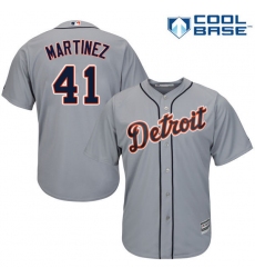 Youth Majestic Detroit Tigers #41 Victor Martinez Replica Grey Road Cool Base MLB Jersey