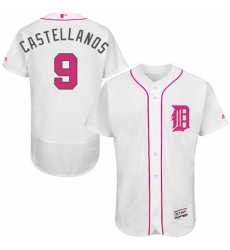 Men's Majestic Detroit Tigers #9 Nick Castellanos Authentic White 2016 Mother's Day Fashion Flex Base MLB Jersey