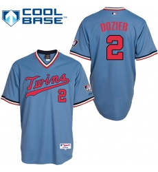 Men's Majestic Minnesota Twins #2 Brian Dozier Replica Light Blue 1984 Turn Back The Clock MLB Jersey