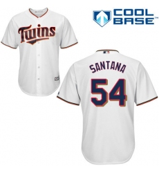 Youth Majestic Minnesota Twins #54 Ervin Santana Replica White Home Cool Base MLB Jersey
