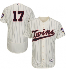 Men's Majestic Minnesota Twins #17 Jose Berrios Authentic Cream Alternate Flex Base Authentic Collection MLB Jersey
