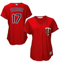 Women's Majestic Minnesota Twins #17 Jose Berrios Replica Scarlet Alternate Cool Base MLB Jersey