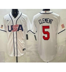 Men's USA #5 Ernie Clement White 2026 World Baseball Classic Cool Base Jersey