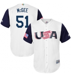 Youth USA Baseball Majestic #51 Jake McGee White 2017 World Baseball Classic Replica Team Jersey