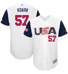 Men's USA Baseball Majestic #57 Tanner Roark White 2017 World Baseball Classic Authentic Team Jersey