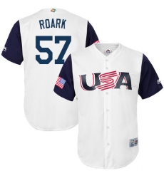 Youth USA Baseball Majestic #57 Tanner Roark White 2017 World Baseball Classic Replica Team Jersey