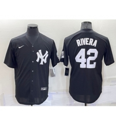 Men's New York Yankees #42 Mariano Rivera Black Stitched Nike Cool Base Throwback Jersey