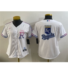 Women's Kansas City Royals Team Big Logo White 2026 City Connect Stadium Stitched Baseball Jersey(Run Small)
