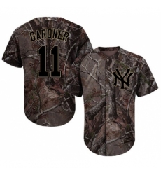 Youth Majestic New York Yankees #11 Brett Gardner Authentic Camo Realtree Collection Flex Base MLB Jersey