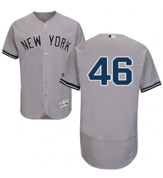 Men's Majestic New York Yankees #46 Andy Pettitte Grey Road Flex Base Authentic Collection MLB Jersey