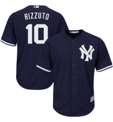 Men's Majestic New York Yankees #10 Phil Rizzuto Replica Navy Blue Alternate MLB Jersey