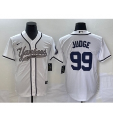 Men's New York Yankees #99 Aaron Judge White Cool Base Stitched Baseball Jersey