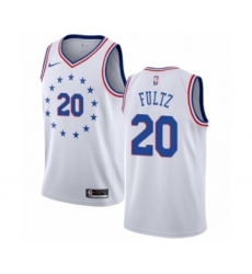 Youth Nike Philadelphia 76ers #20 Markelle Fultz White Swingman Jersey - Earned Edition
