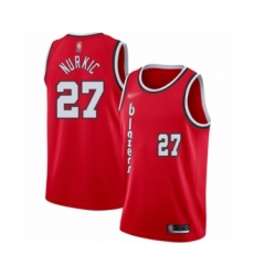Men's Portland Trail Blazers #27 Jusuf Nurkic Authentic Red Hardwood Classics Basketball Jersey