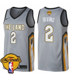 Men's Nike Cleveland Cavaliers #2 Kyrie Irving Swingman Gray 2018 NBA Finals Bound NBA Jersey - City Edition