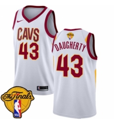 Youth Nike Cleveland Cavaliers #43 Brad Daugherty Authentic White 2018 NBA Finals Bound NBA Jersey - Association Edition