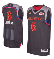Men's Adidas Los Angeles Clippers #6 DeAndre Jordan Swingman Charcoal 2017 All Star NBA Jersey