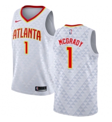Men's Nike Atlanta Hawks #1 Tracy Mcgrady Authentic White NBA Jersey - Association Edition