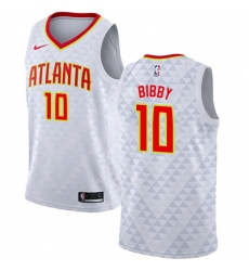 Men's Nike Atlanta Hawks #10 Mike Bibby Authentic White NBA Jersey - Association Edition