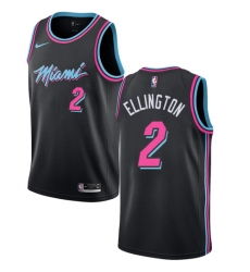 Men's Nike Miami Heat #2 Wayne Ellington Swingman Black NBA Jersey - City Edition