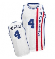 Men's Adidas Sacramento Kings #4 Chris Webber Authentic White Throwback NBA Jersey