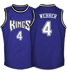 Men's Adidas Sacramento Kings #4 Chris Webber Swingman Purple Throwback NBA Jersey
