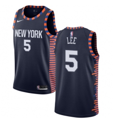 Youth Nike New York Knicks #5 Courtney Lee Swingman Navy Blue NBA Jersey - 2018 19 City Edition