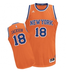 Men's Adidas New York Knicks #18 Phil Jackson Swingman Orange Alternate NBA Jersey