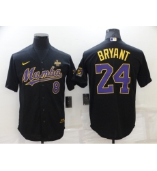 Men's Los Angeles Lakers #24 Kobe Bryant Mamba Black Jersey