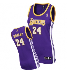 Women's Adidas Los Angeles Lakers #24 Kobe Bryant Authentic Purple Road NBA Jersey