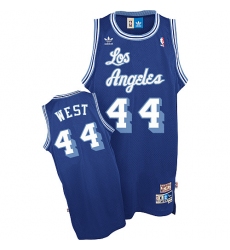 Men's Mitchell and Ness Los Angeles Lakers #44 Jerry West Swingman Blue Throwback NBA Jersey
