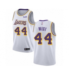 Youth Los Angeles Lakers #44 Jerry West Swingman White Basketball Jersey - Association Edition