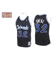 Men's Mitchell and Ness Orlando Magic #32 Shaquille O'Neal Swingman Black Throwback NBA Jersey