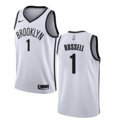Youth Nike Brooklyn Nets #1 D'Angelo Russell Authentic White NBA Jersey - Association Edition