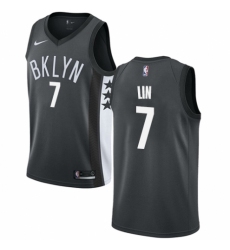 Women's Nike Brooklyn Nets #7 Jeremy Lin Authentic Gray NBA Jersey Statement Edition
