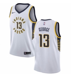 Youth Nike Indiana Pacers #13 Paul George Authentic White NBA Jersey - Association Edition
