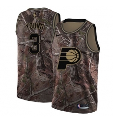 Men's Nike Indiana Pacers #3 Joe Young Swingman Camo Realtree Collection NBA Jersey