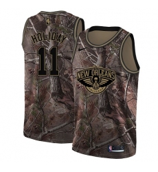 Women's Nike New Orleans Pelicans #11 Jrue Holiday Swingman Camo Realtree Collection NBA Jersey