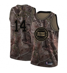 Youth Nike Detroit Pistons #14 Ish Smith Swingman Camo Realtree Collection NBA Jersey