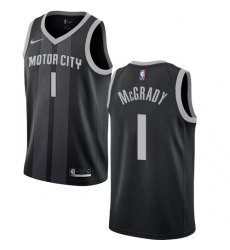Women's Nike Detroit Pistons #1 Tracy McGrady Swingman Black NBA Jersey - City Edition