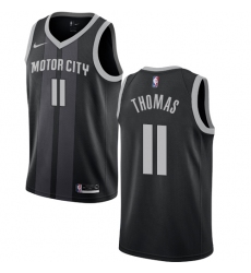 Youth Nike Detroit Pistons #11 Isiah Thomas Swingman Black NBA Jersey - City Edition