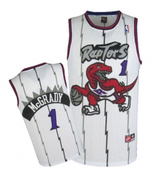 Men's Nike Toronto Raptors #1 Tracy Mcgrady Authentic White Throwback NBA Jersey